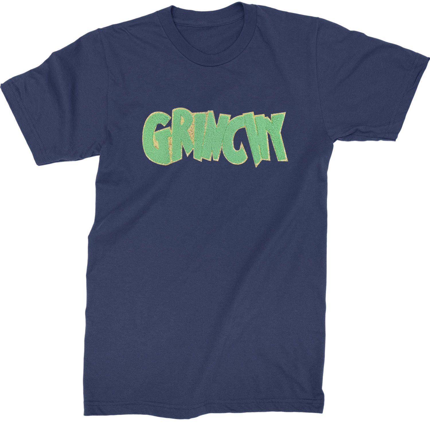 Green Gr-nchy Chenille Patch  Mens T-shirt Navy Blue