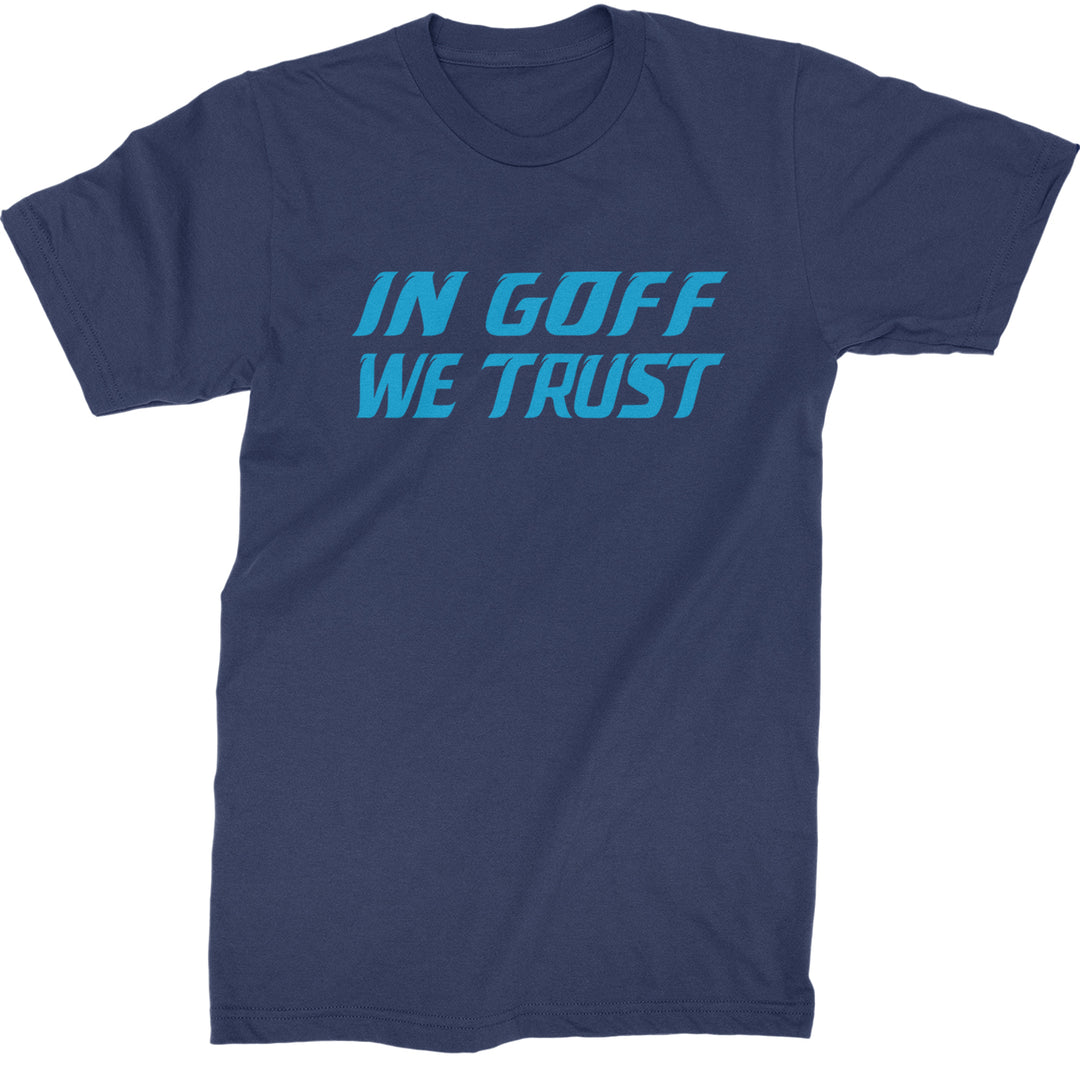 In Goff We Trust Detroit  Mens T-shirt Navy Blue