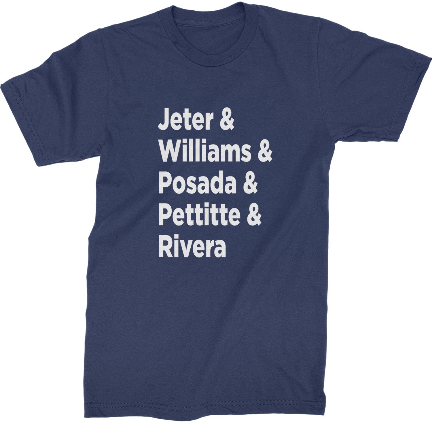 Jeter & Williams & Posada & Pettitte & Rivera Mens T-shirt Navy Blue