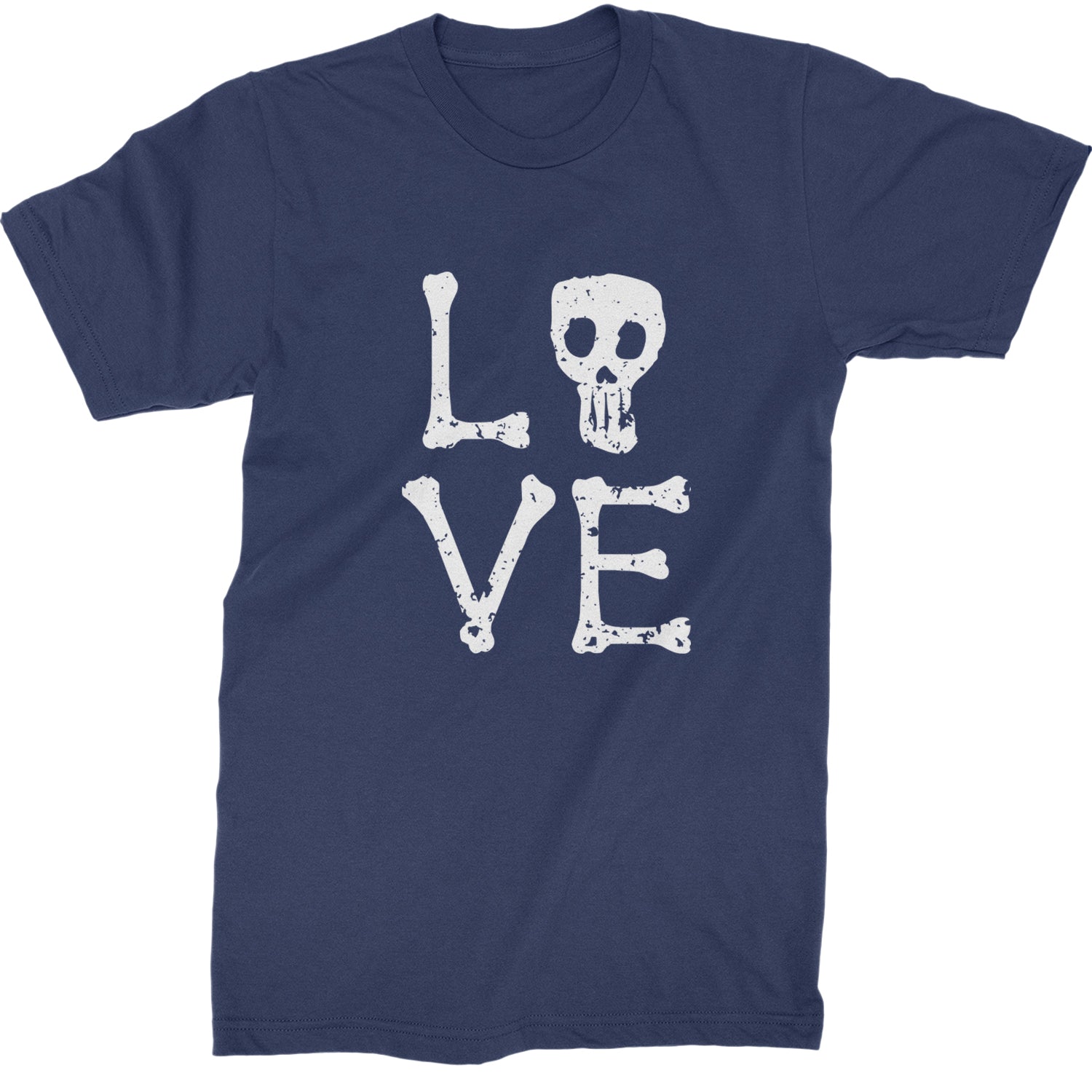 Love Skeleton Bones Mens T-shirt Navy Blue