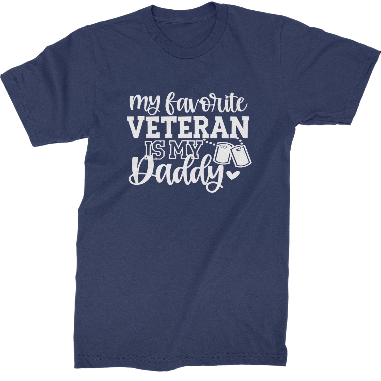 My Favorite Veteran Is My Daddy Mens T-shirt Navy Blue