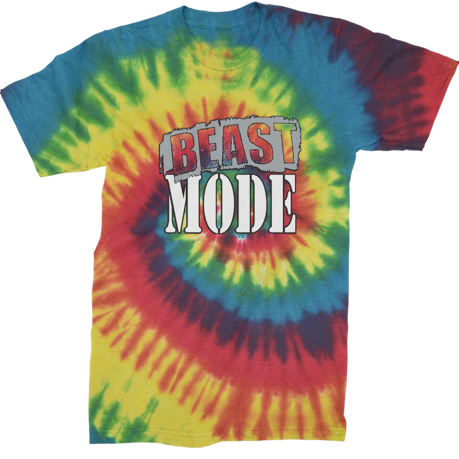 Beast Mode Training Gym Workout Mens T-shirt Tie-Dye Rainbow Reactive