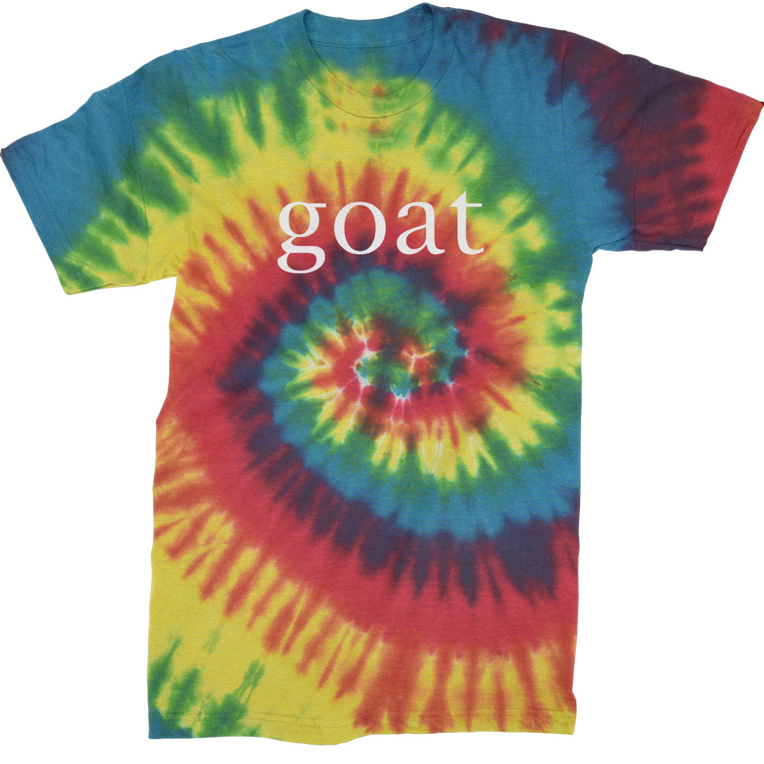 GOAT - Greatest Of All Time  Mens T-shirt Tie-Dye Rainbow Reactive