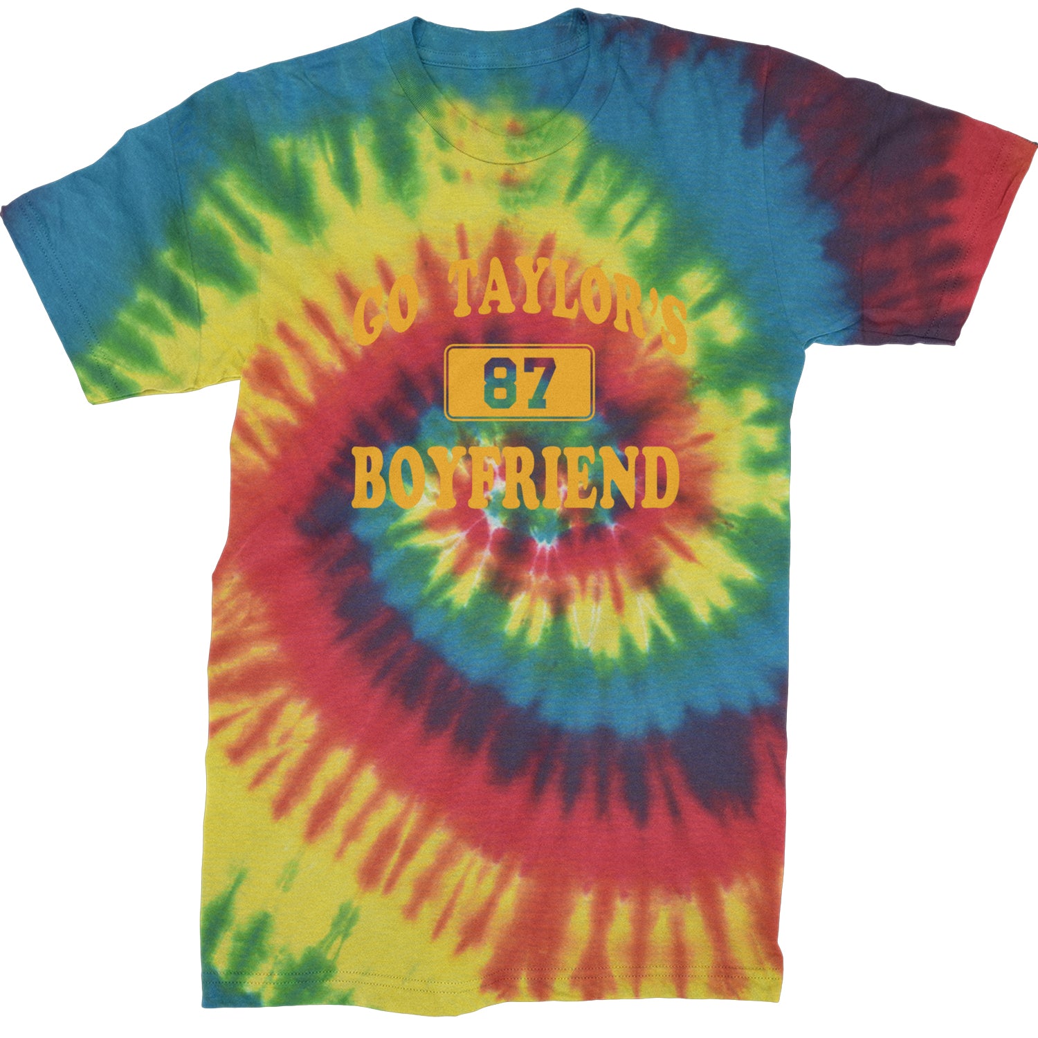 Go Taylor's Boyfriend Kansas City Mens T-shirt Tie-Dye Rainbow Reactive