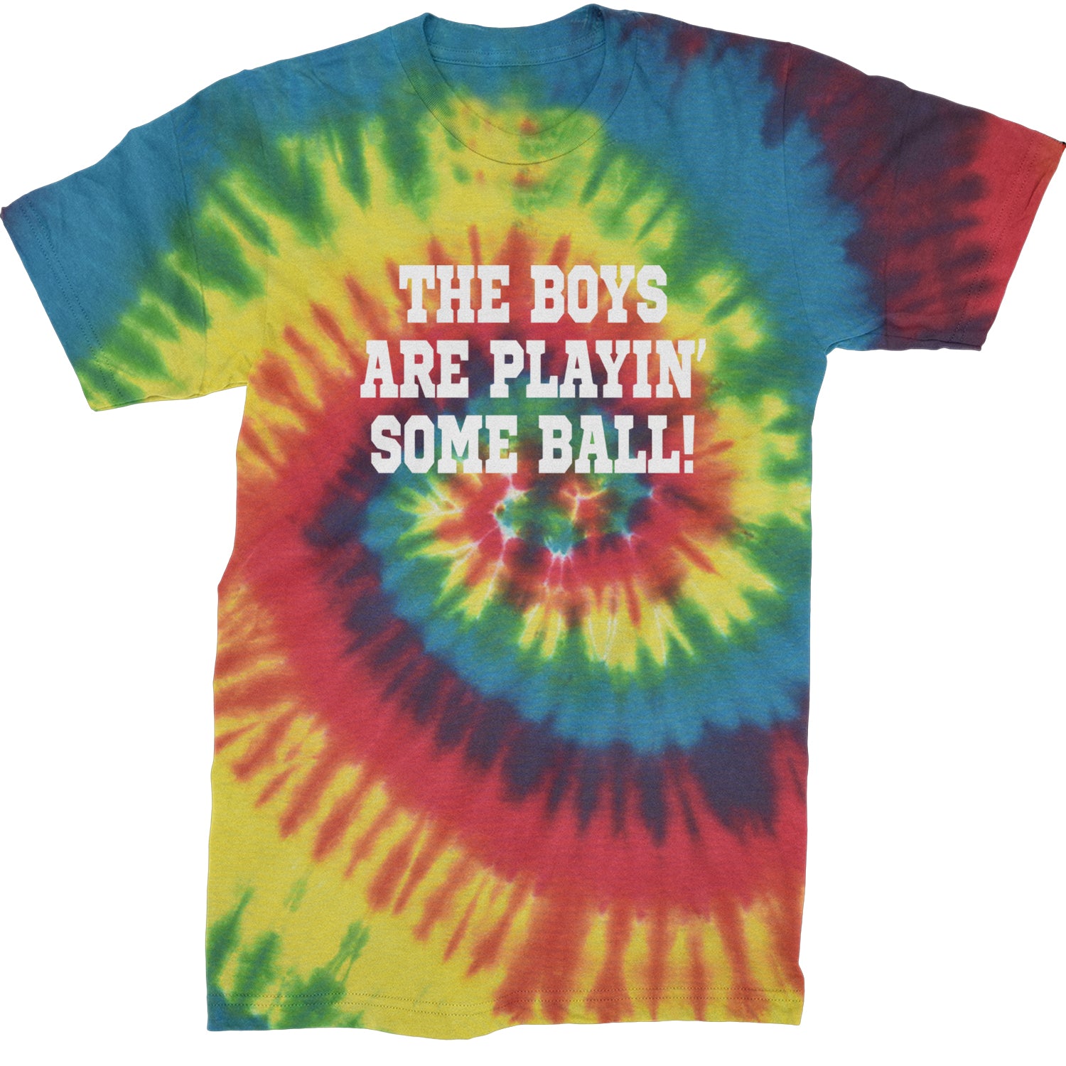 The Boys Are Playing Some Baseball Mens T-shirt Tie-Dye Rainbow Reactive