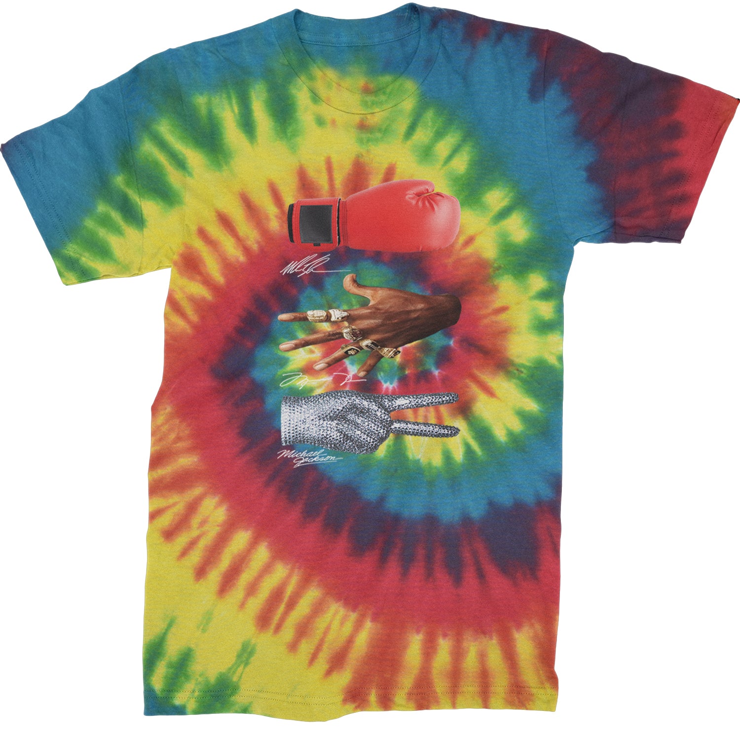 Tyson Jordan Jackson Iconic Michaels Mens T-shirt Tie-Dye Rainbow Reactive