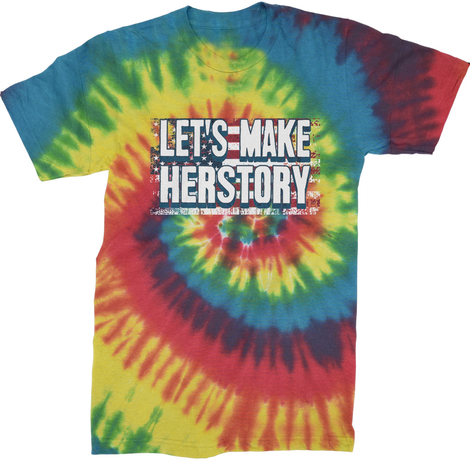 Lets Make Herstory - Support Kamala Harris For President 2024 Mens T-shirt Tie-Dye Rainbow Reactive