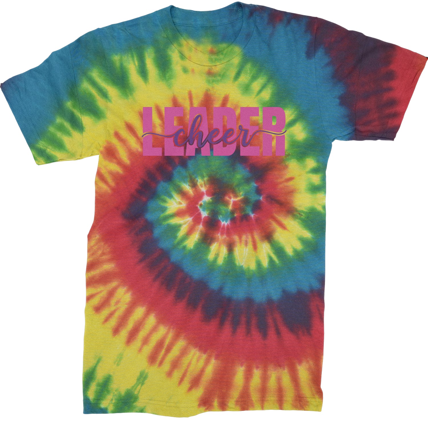 Cheerleader Script Style Mens T-shirt Tie-Dye Rainbow Reactive