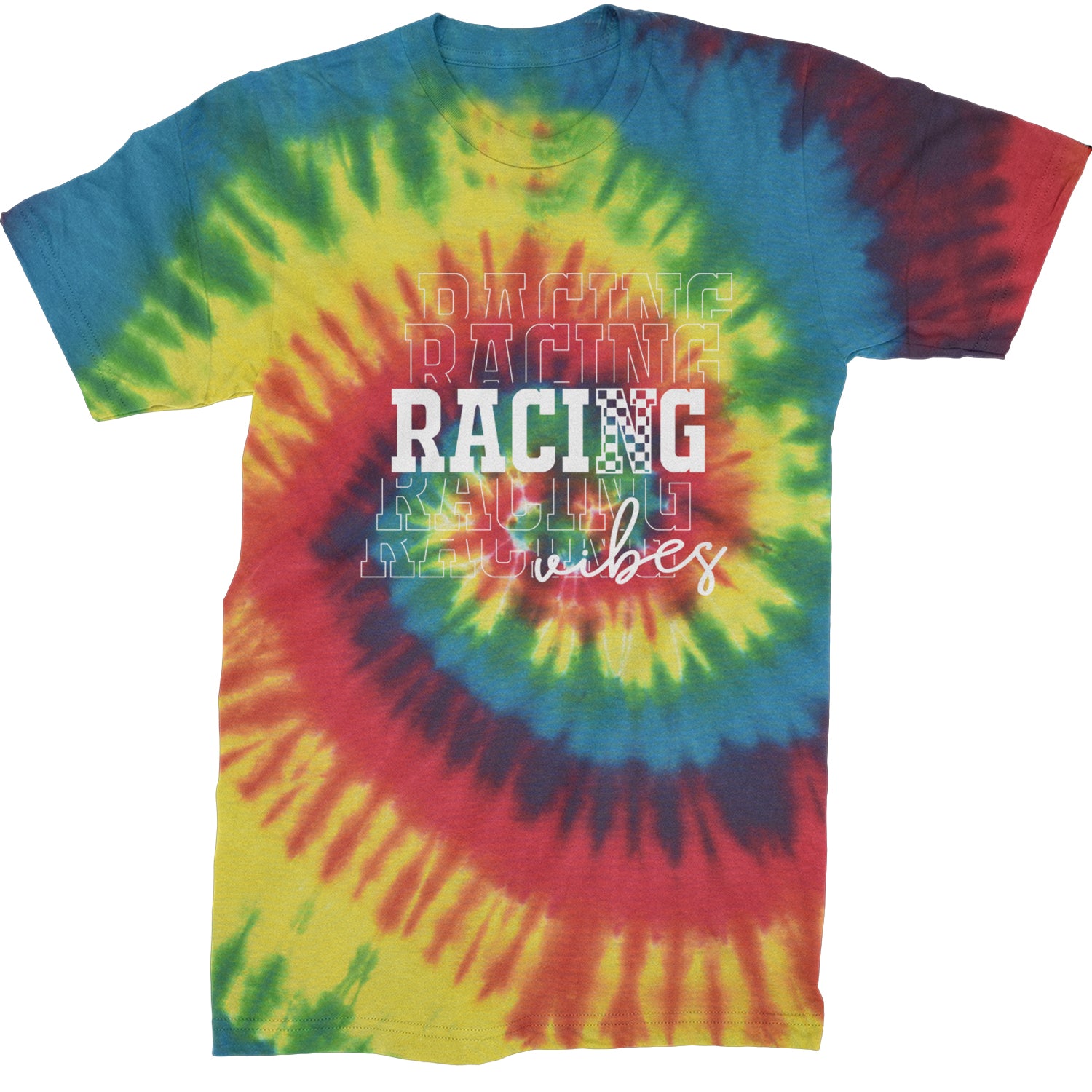 Racing Vibes Mens T-shirt Tie-Dye Rainbow Reactive