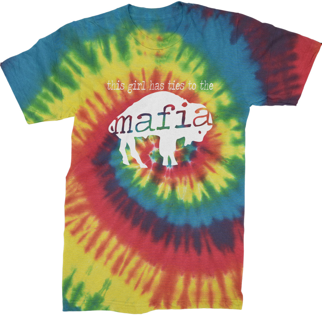 This Girl Has Ties To The Bills Mafia Mens T-shirt Tie-Dye Rainbow Reactive