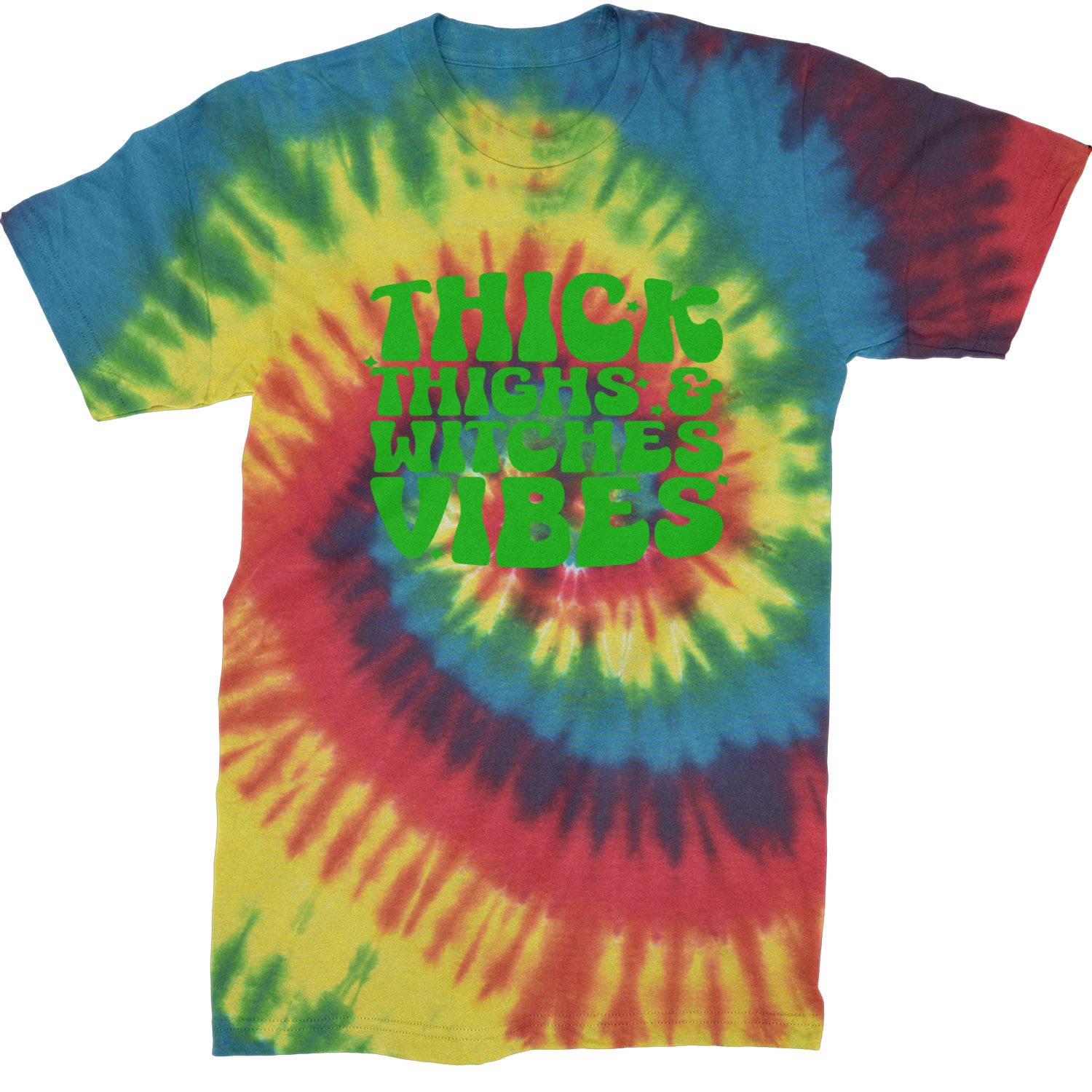 Thick Thighs And Witches Vibes Mens T-shirt Tie-Dye Rainbow Reactive