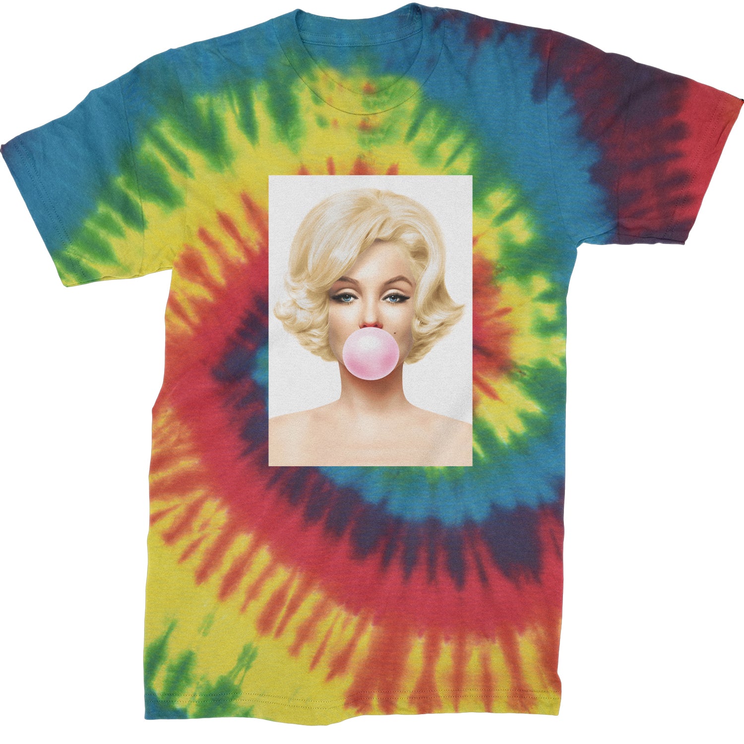 Ms. Monroe Pink Bubble Gum American Icon Mens T-shirt Tie-Dye Rainbow Reactive