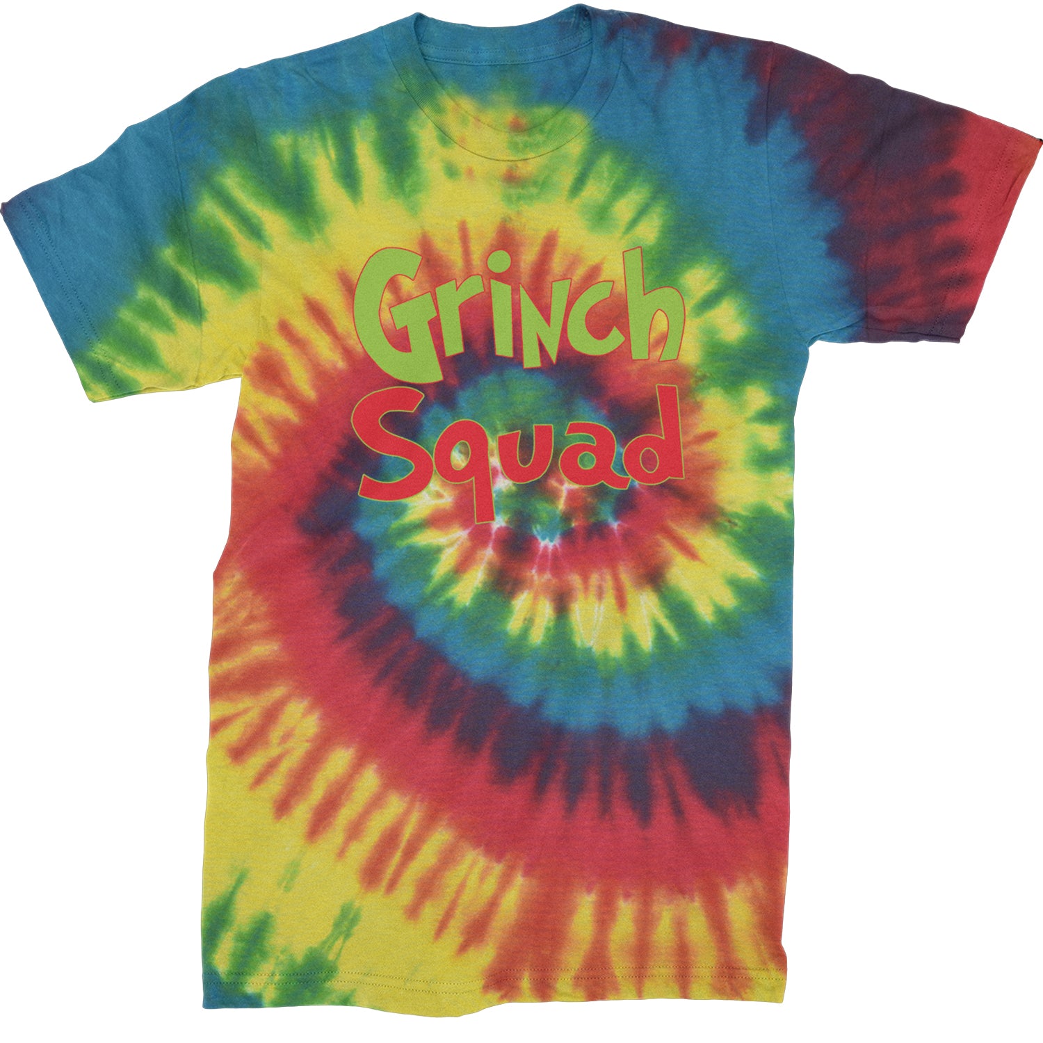 Gr-nch Squad Jolly Grinchmas Merry Christmas  Mens T-shirt Tie-Dye Rainbow Reactive