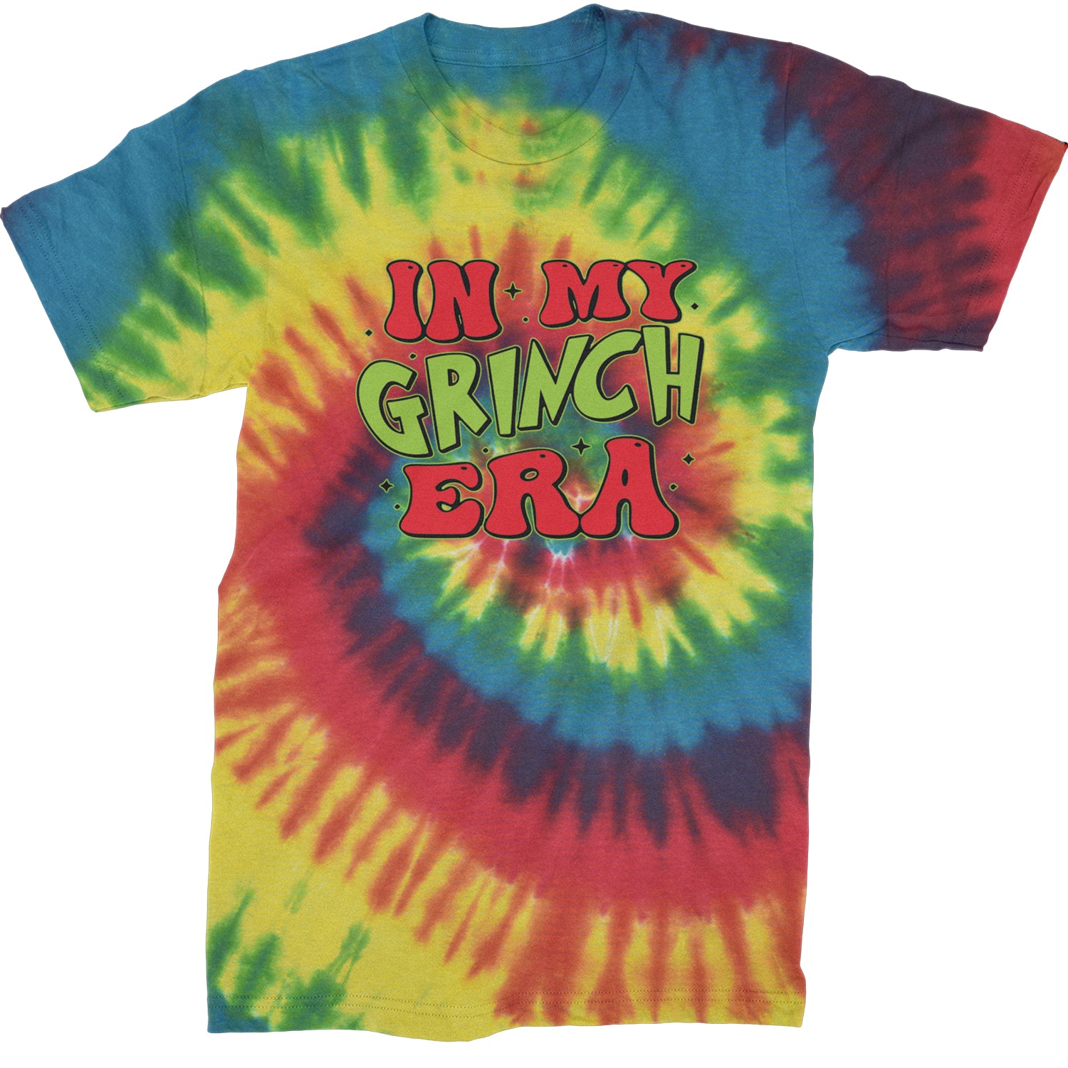 In My Gr-nch Era Jolly Merry Christmas  Mens T-shirt Tie-Dye Rainbow Reactive