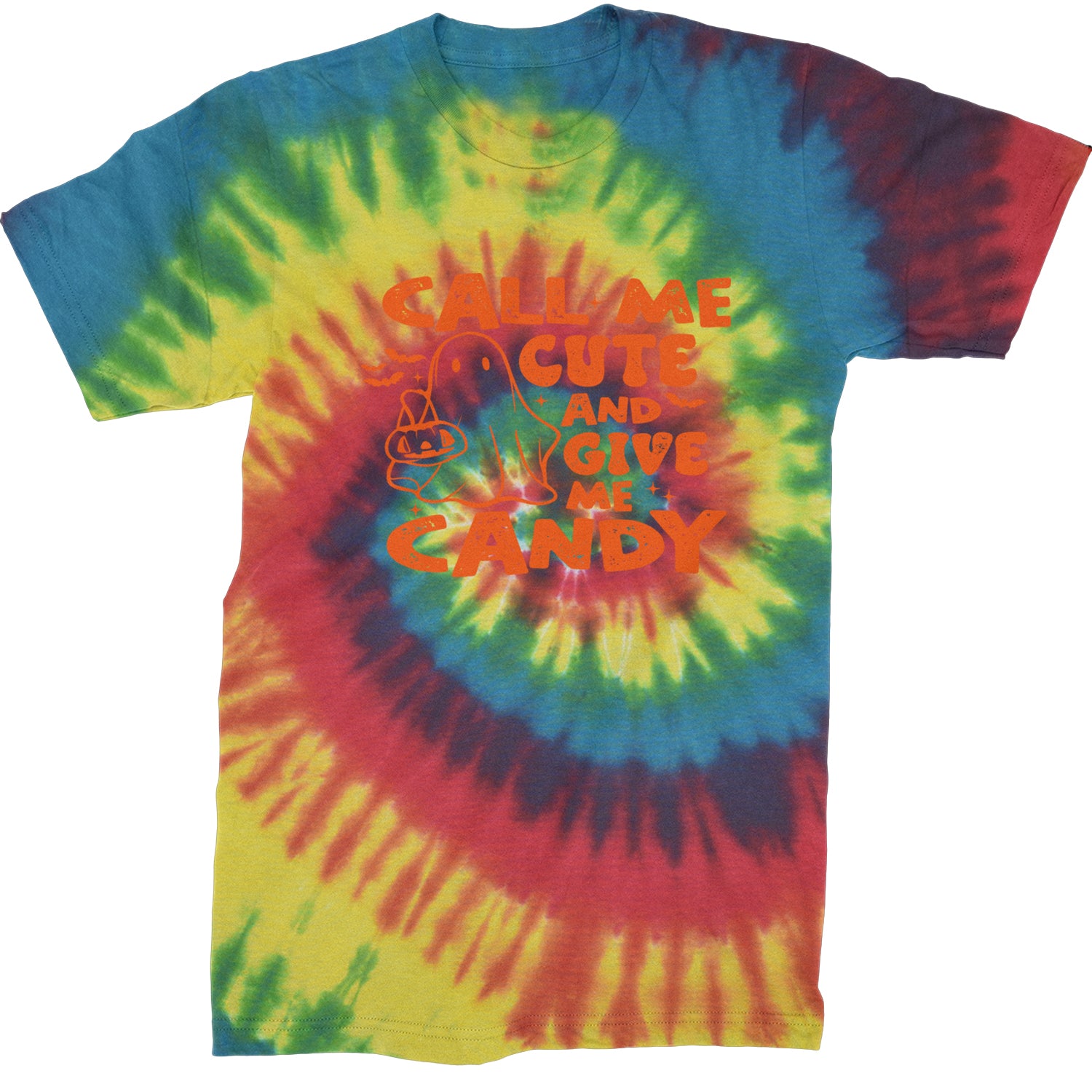 Call Me Cute And Give Me Candy Mens T-shirt Tie-Dye Rainbow Reactive