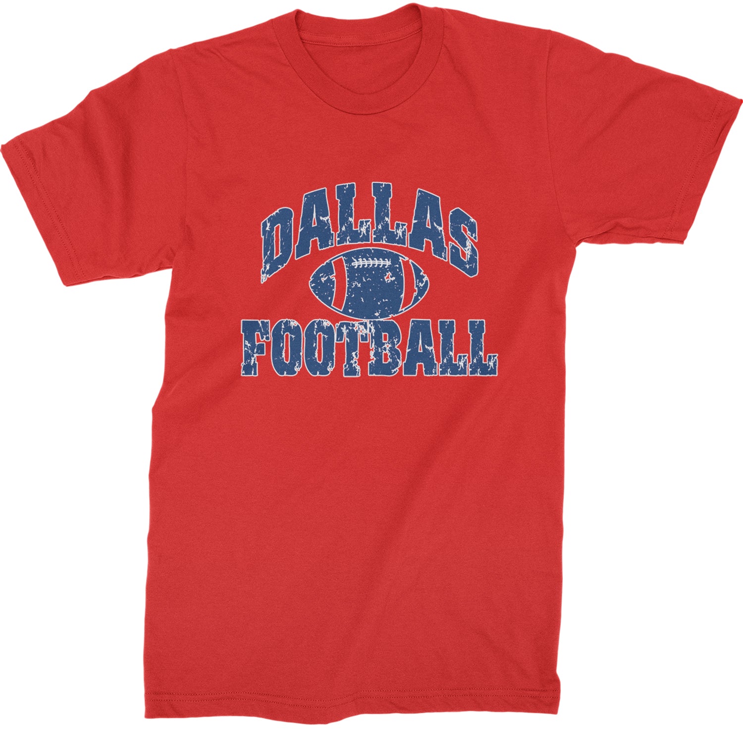 Dallas Distressed Football Mens T-shirt Red