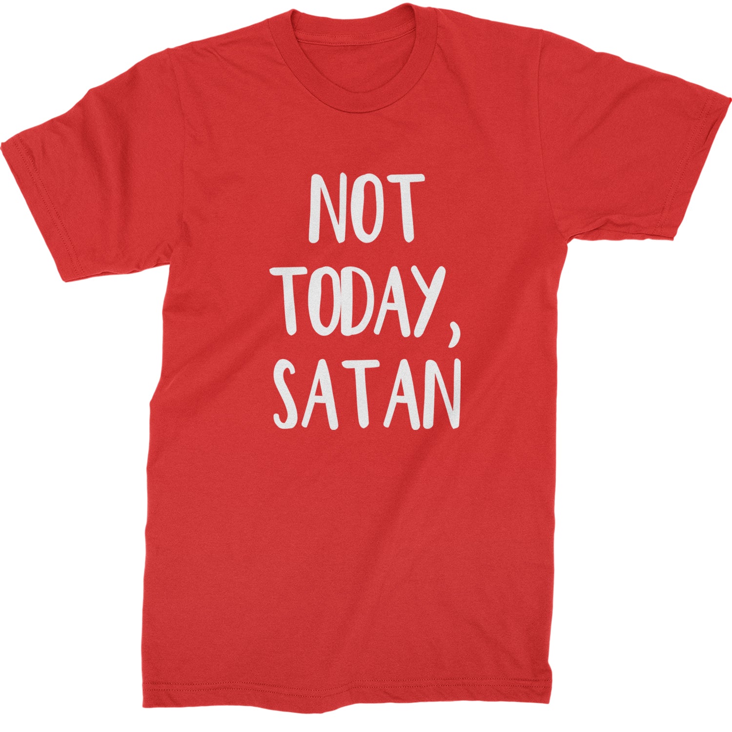 Not Today, Satan Jesus Already Won Mens T-shirt Red