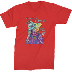 Beware Of Pit Bulls, They Will Steal Your Heart  Mens T-shirt Red