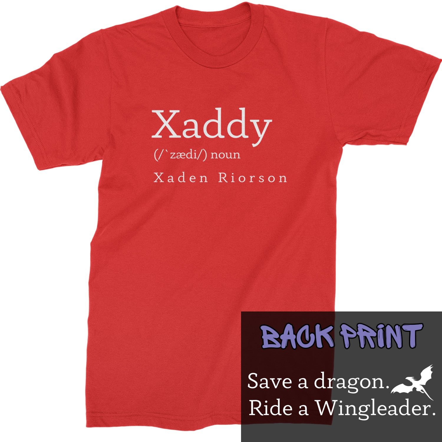 Xaddy Save A Dragon Ride A Wingleader Mens T-shirt Red