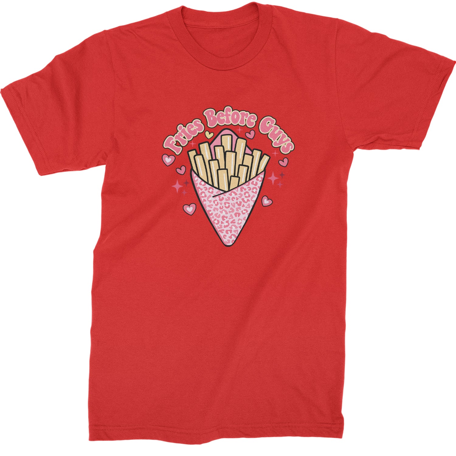 Fries Before Guys  Mens T-shirt Red