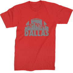 Dallas Texas Skyline Mens T-shirt Red