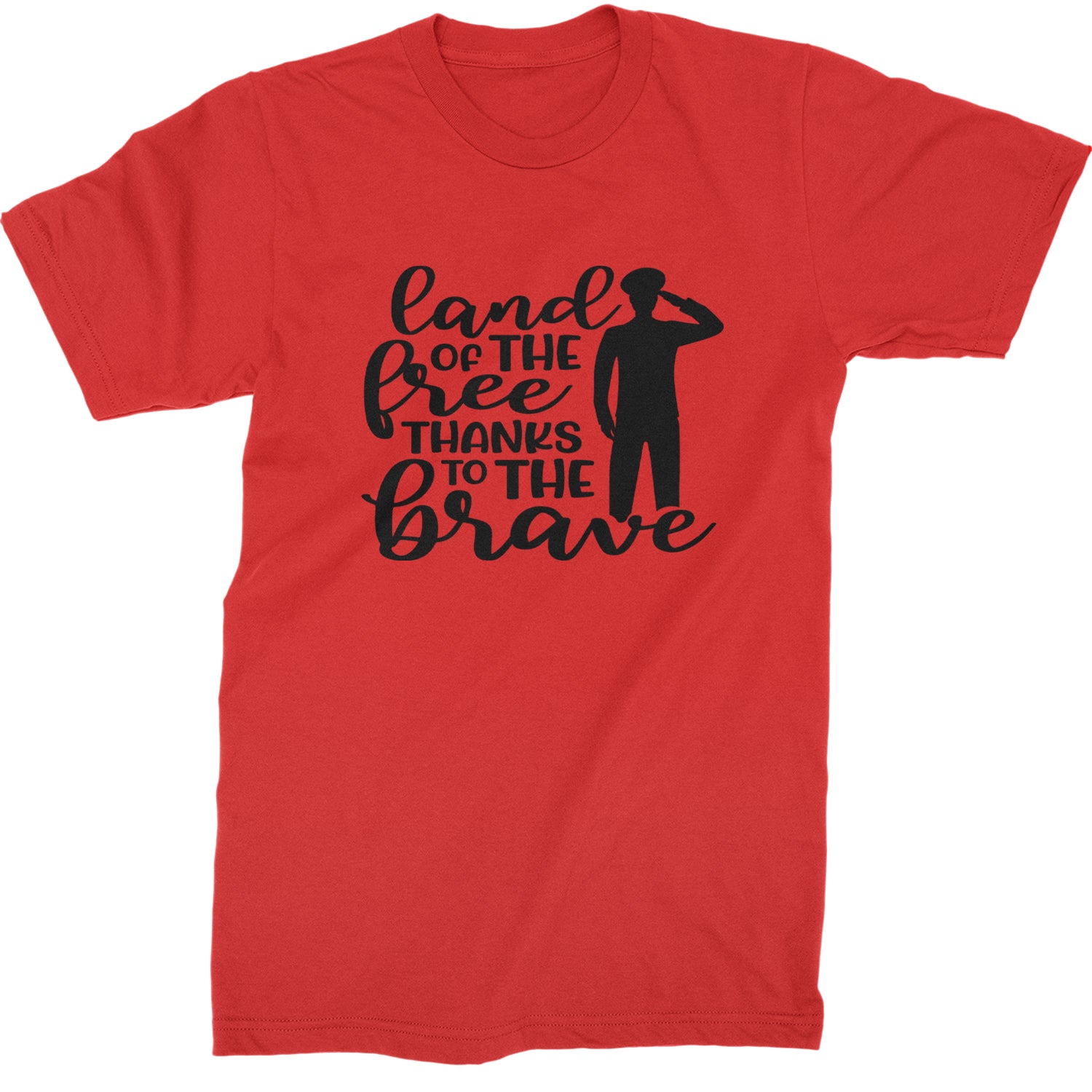 Land Of The Free Thanks To The Brave Veterans Mens T-shirt Red