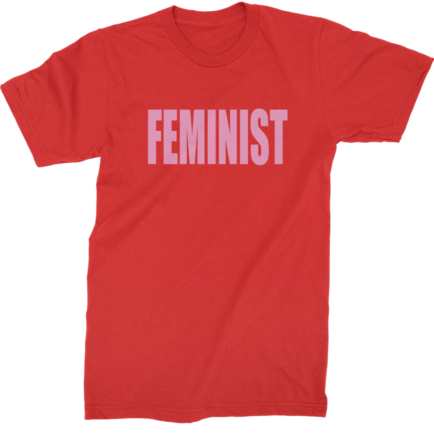 Feminist (Pink Print) Mens T-shirt Red