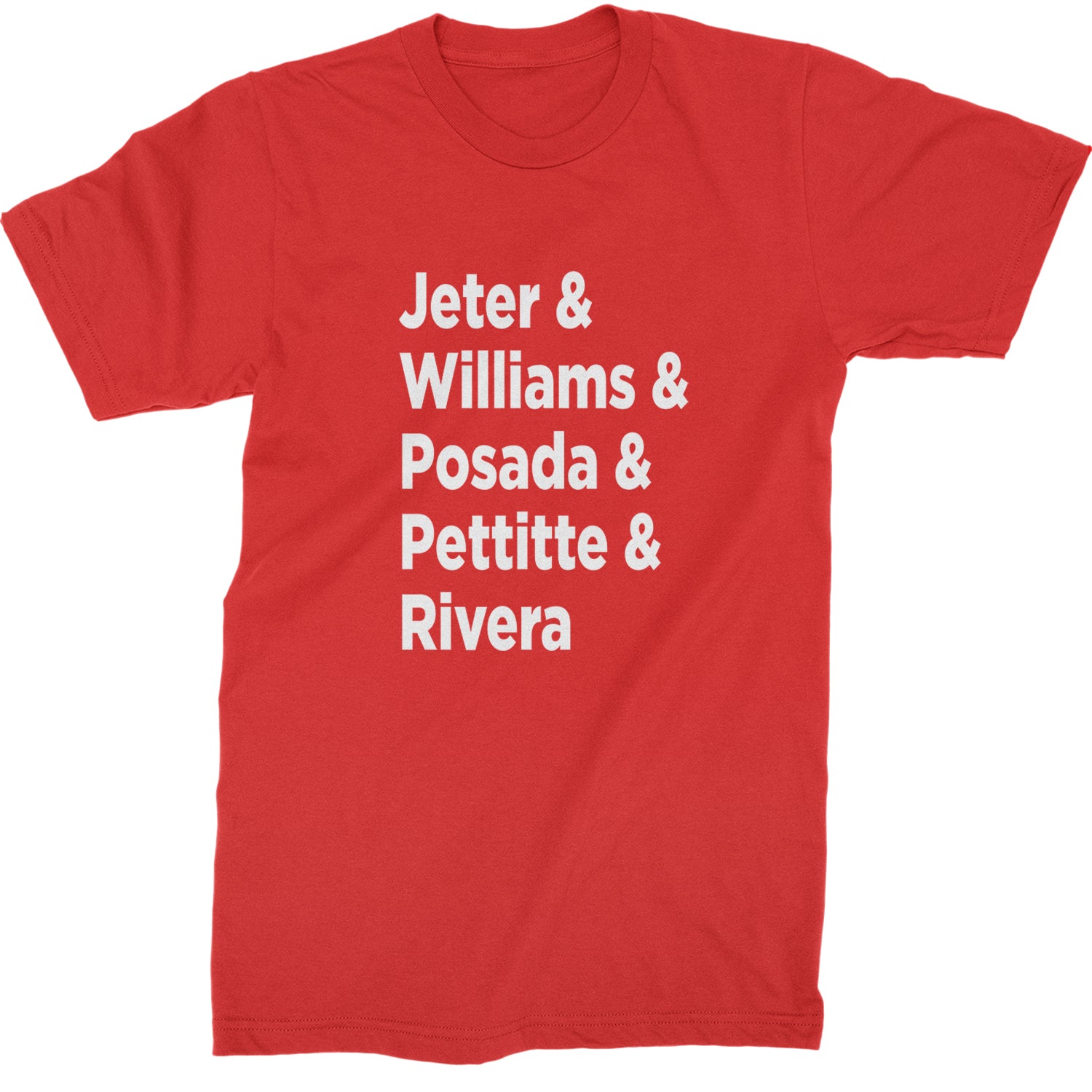 Jeter & Williams & Posada & Pettitte & Rivera Mens T-shirt Red