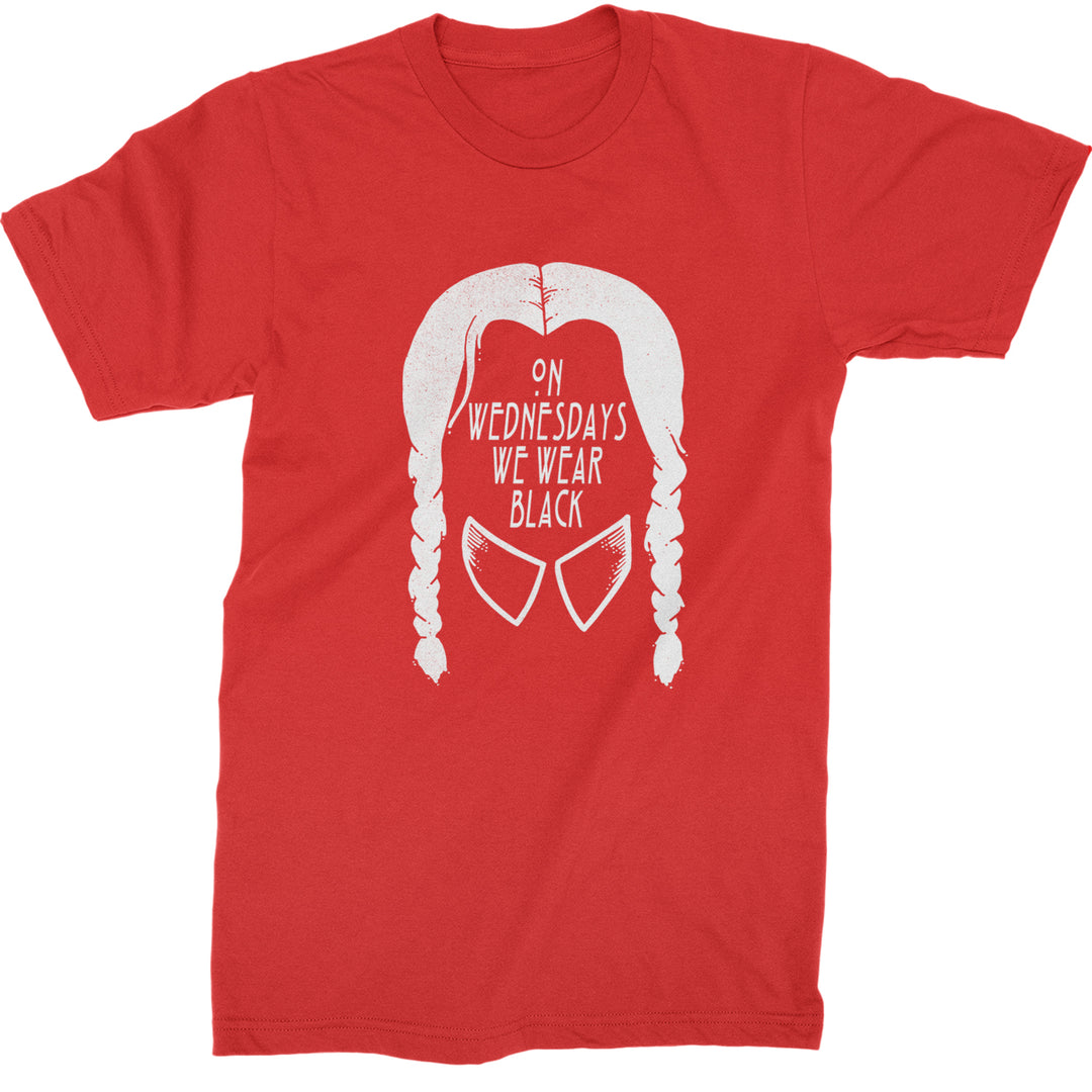 On Wednesdays, We Wear Black Mens T-shirt Red