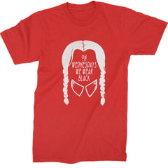 On Wednesdays, We Wear Black Mens T-shirt Red