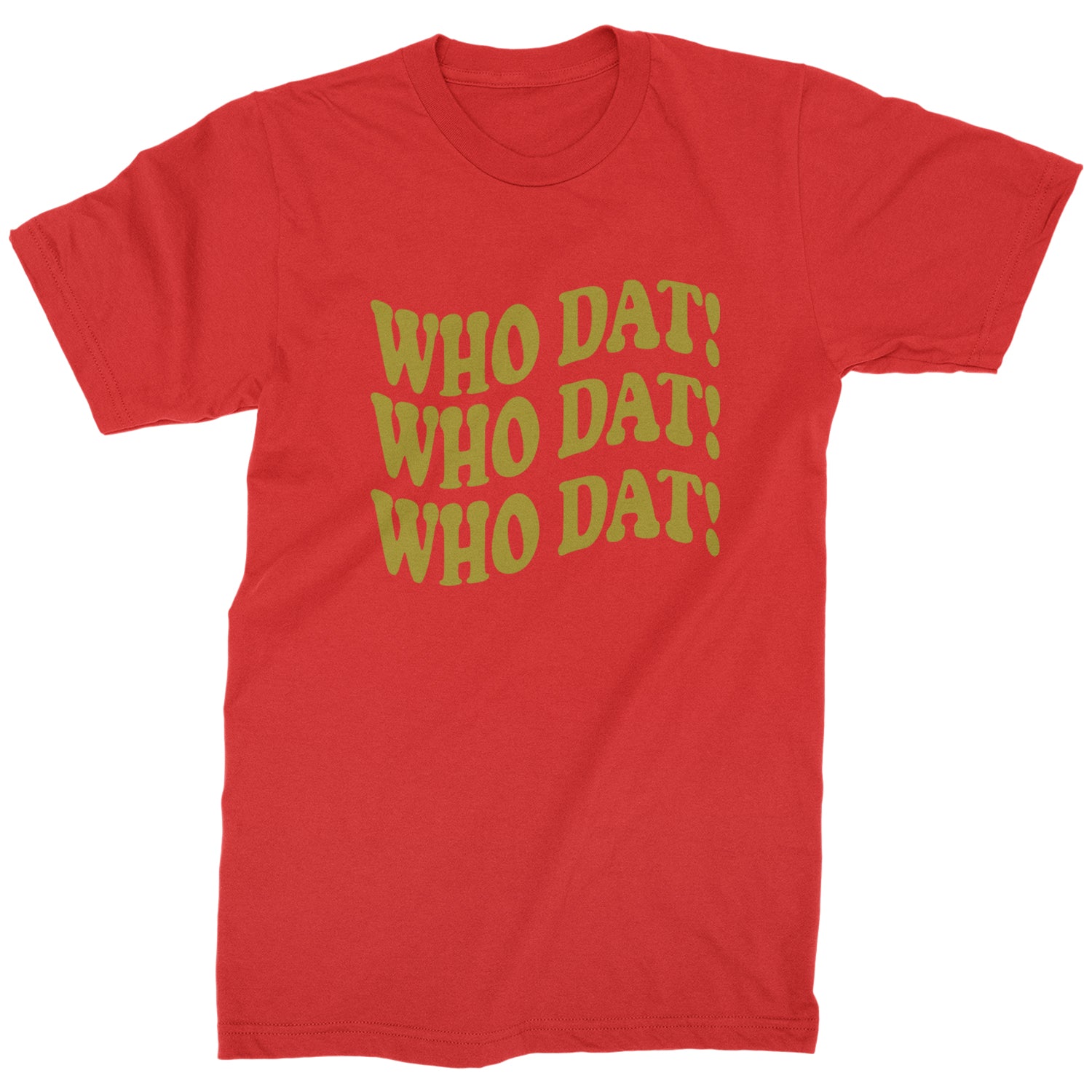 Who Dat Wavy Design Who Dat Nation Mens T-shirt Red