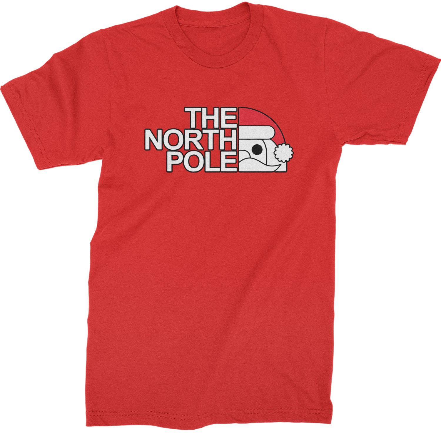 The North Pole Santa Face  Mens T-shirt Red