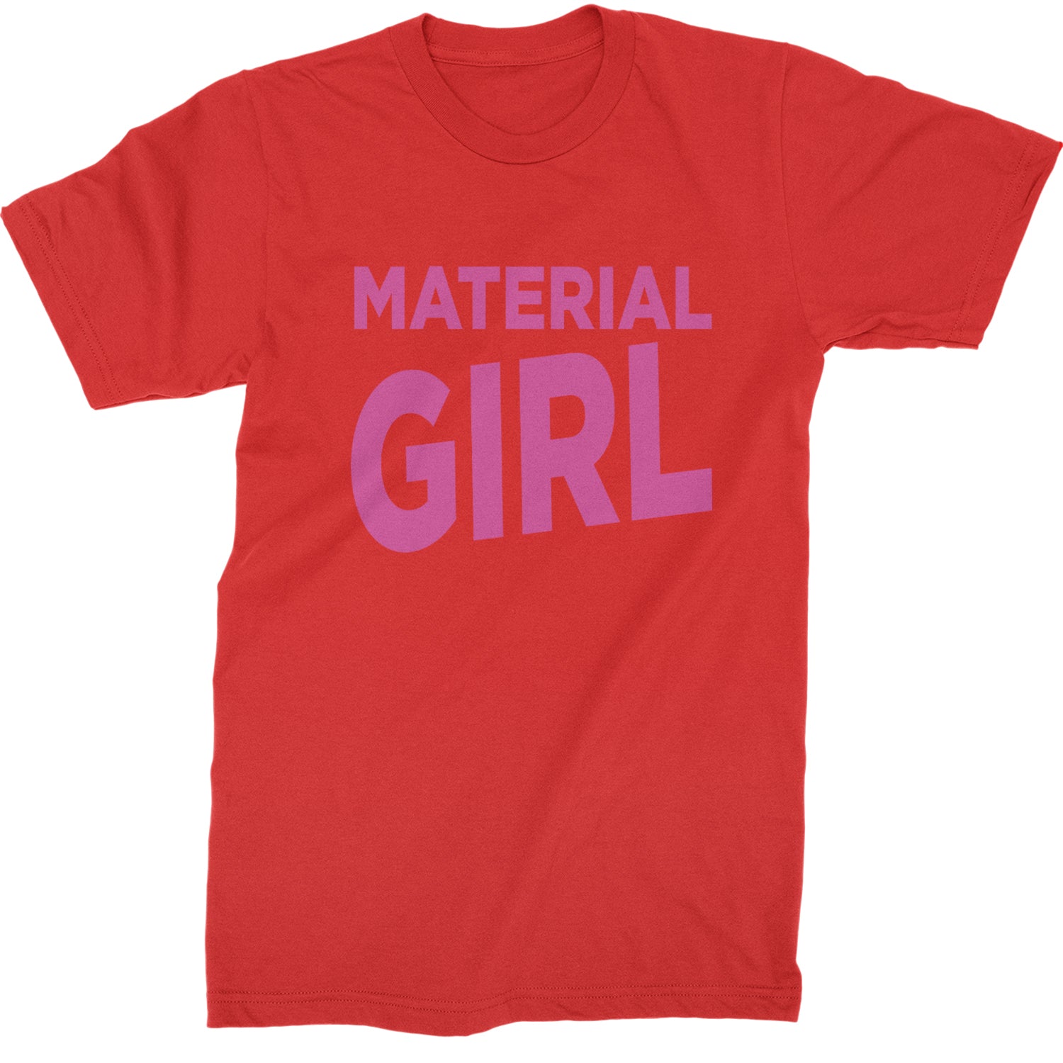 Material Girl 80's Retro Celebration Mens T-shirt Red