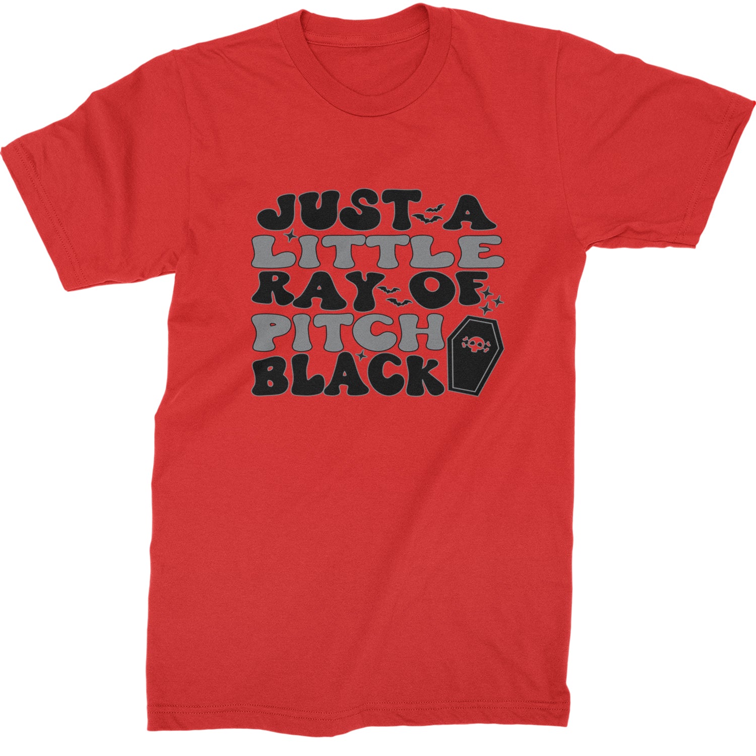 Just A Little Ray of Pitch Black Mens T-shirt Red