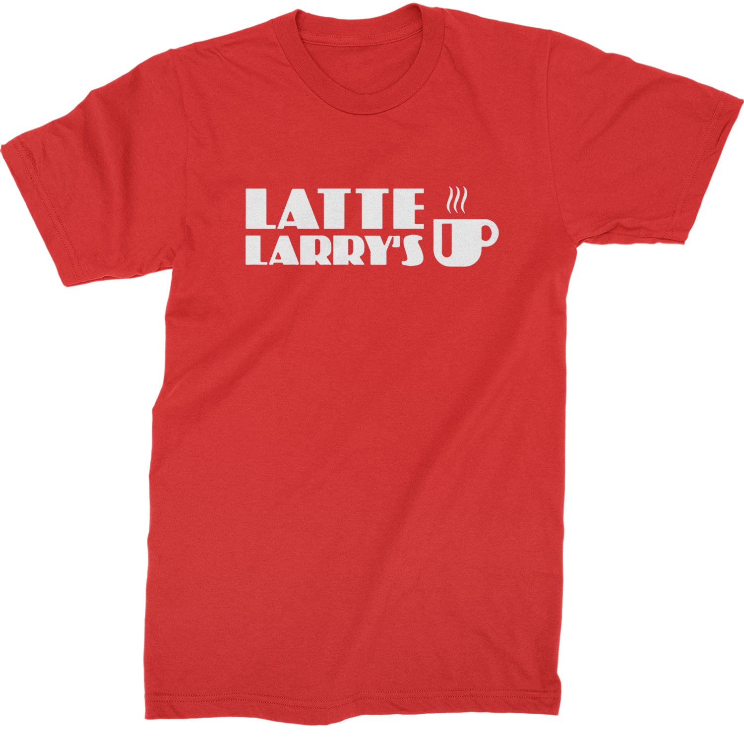 Latte Larry's Enthusiastic Coffee Mens T-shirt Red