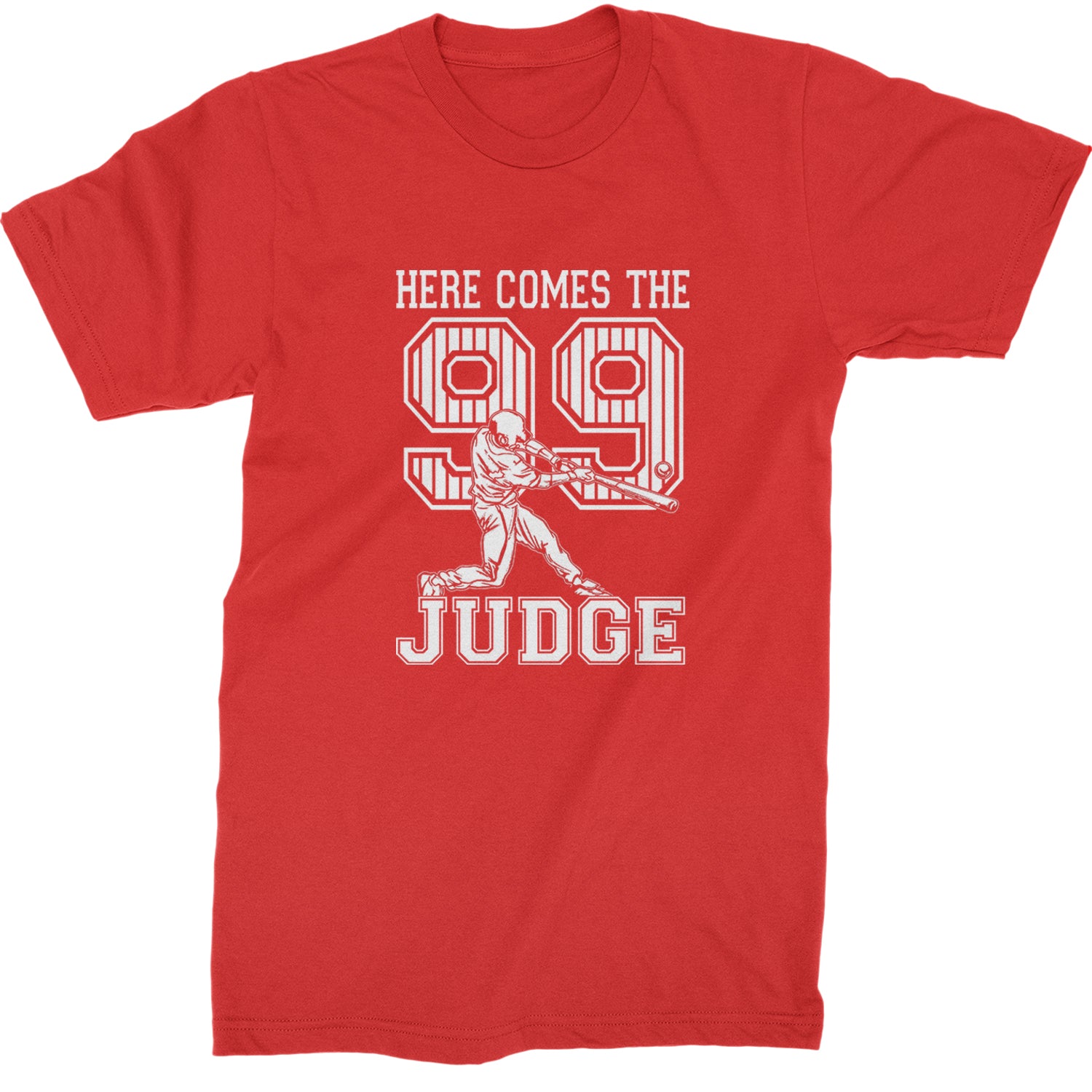 Here Comes The Judge 99 NY Baseball  Mens T-shirt Red