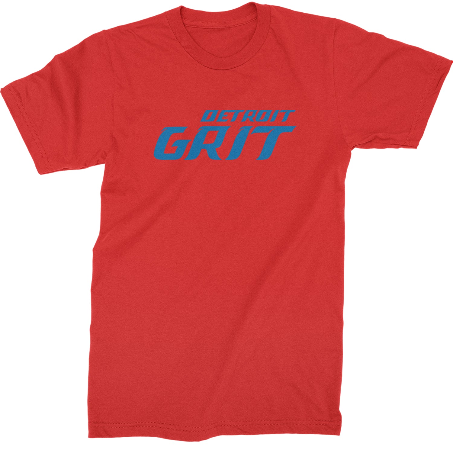 Grit Detroit Football Hard Knocks Mens T-shirt Red