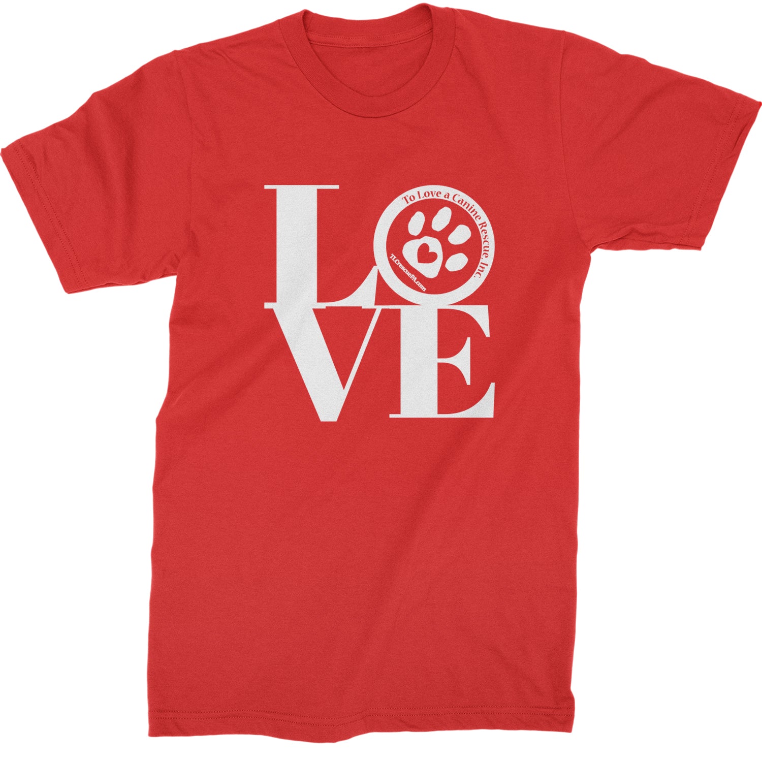 TLC LOVE Dog Rescue Mens T-shirt Red