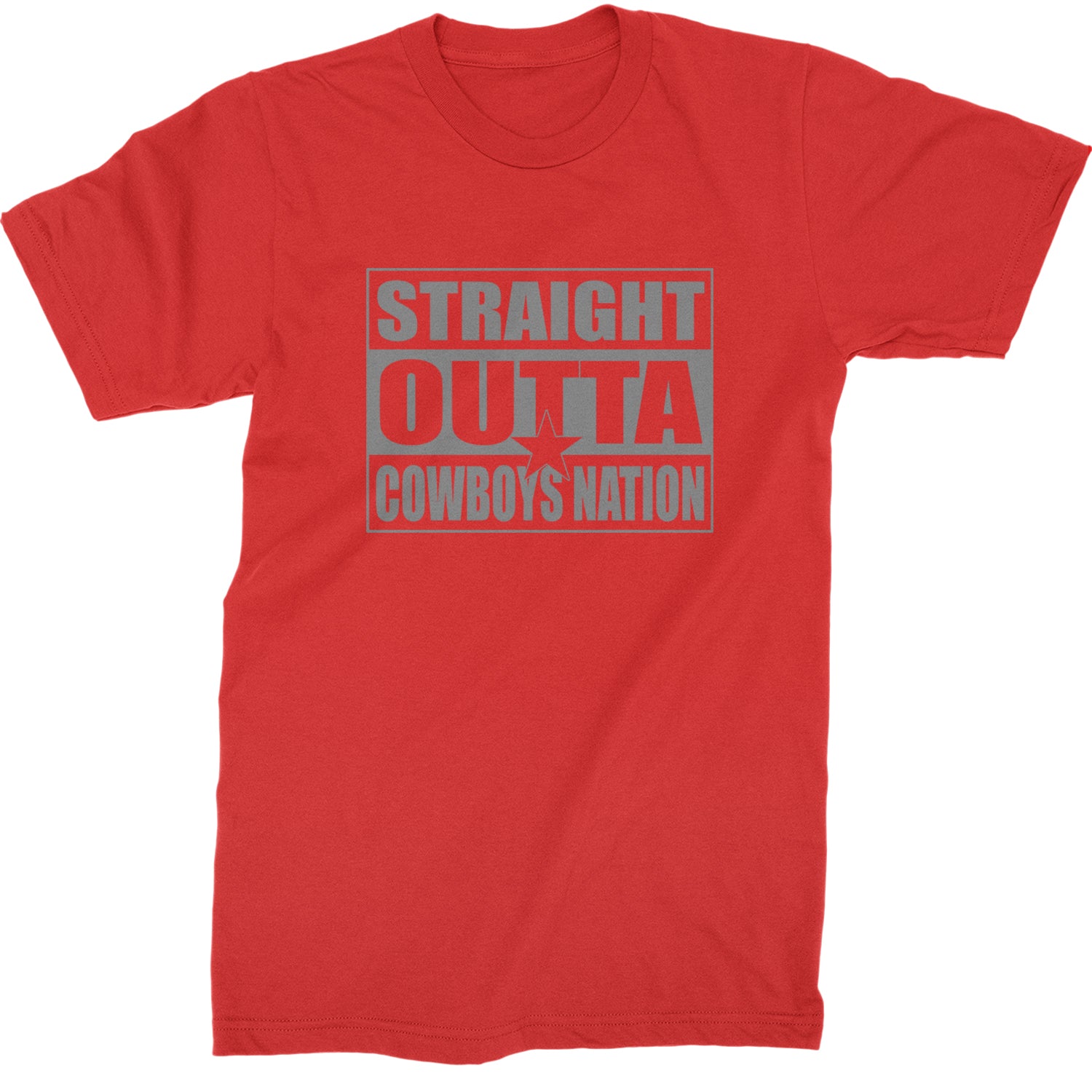 Straight Outta Cowboys Nation   Mens T-shirt Red