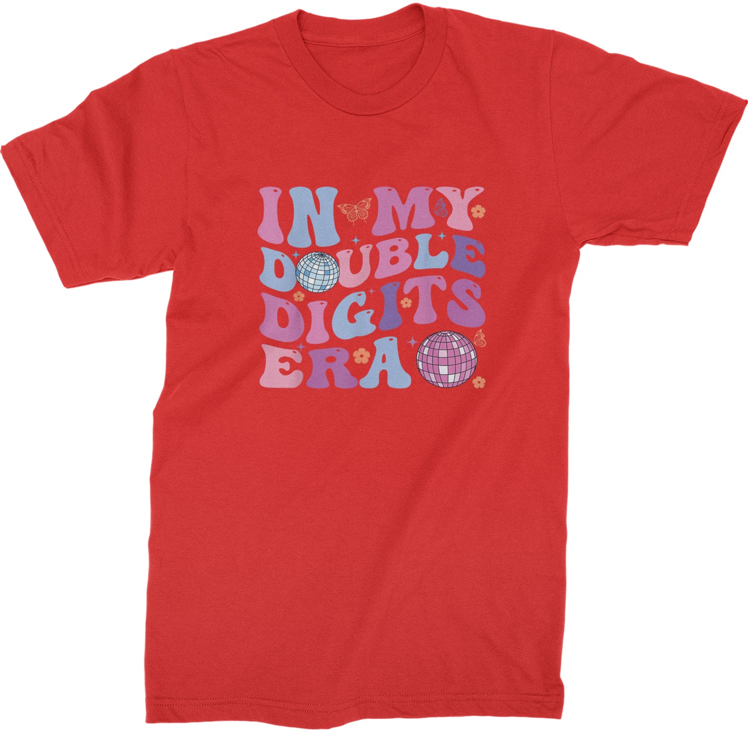 In My Double Digits Era Retro 10 Year Old 10th Birthday Mens T-shirt Red