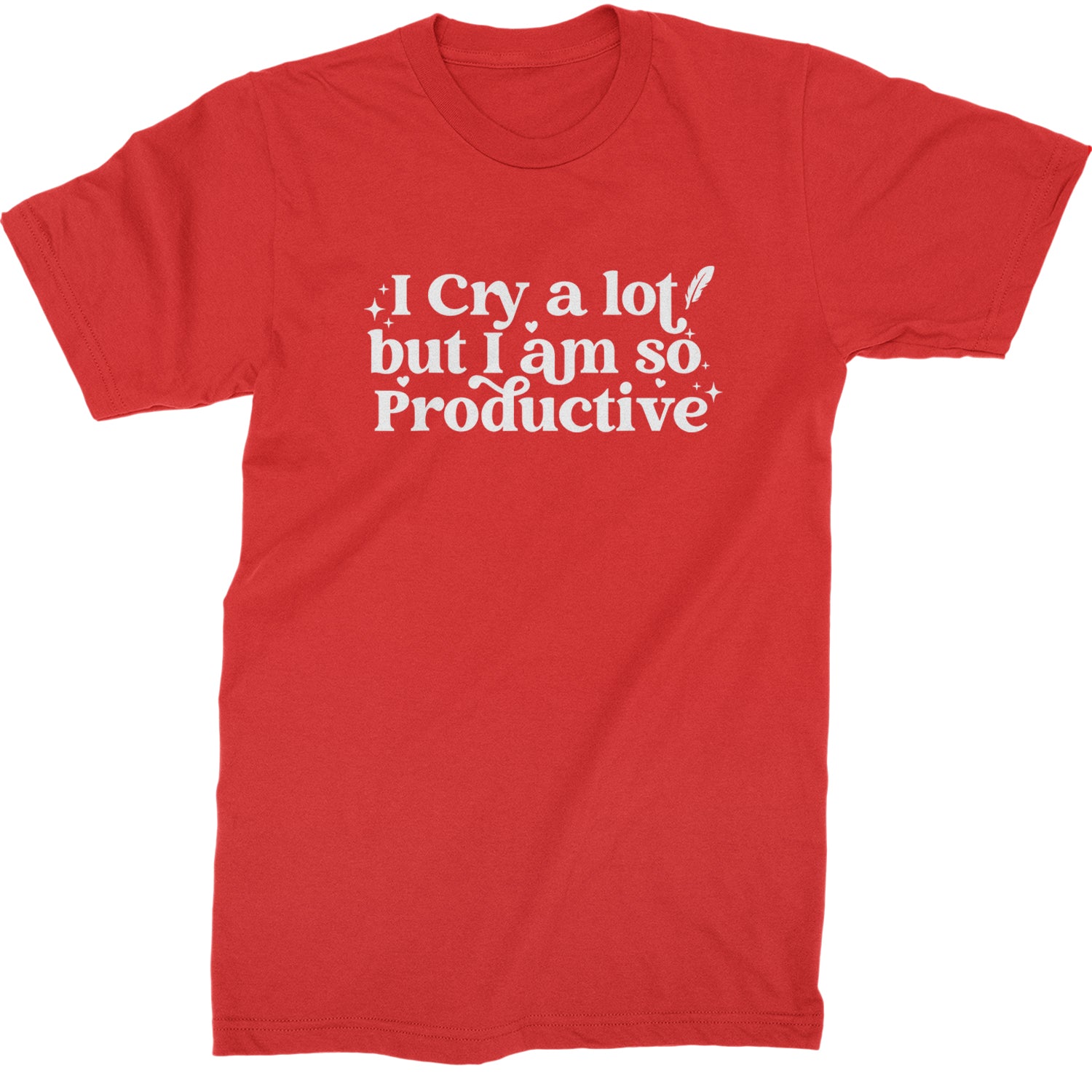 I Cry A Lot But I am So Productive TTPD Mens T-shirt Red