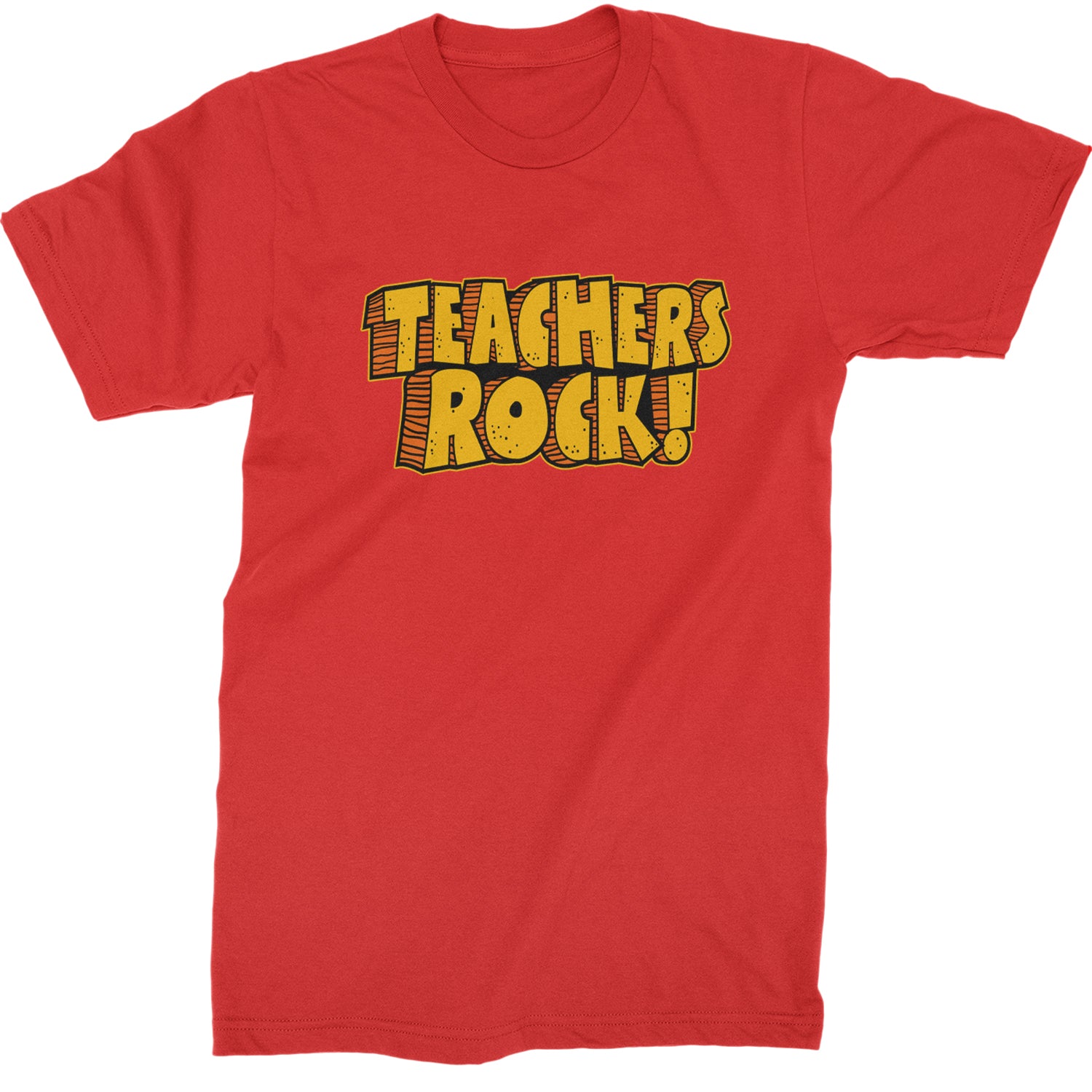 Teachers Rock Retro  Mens T-shirt Red