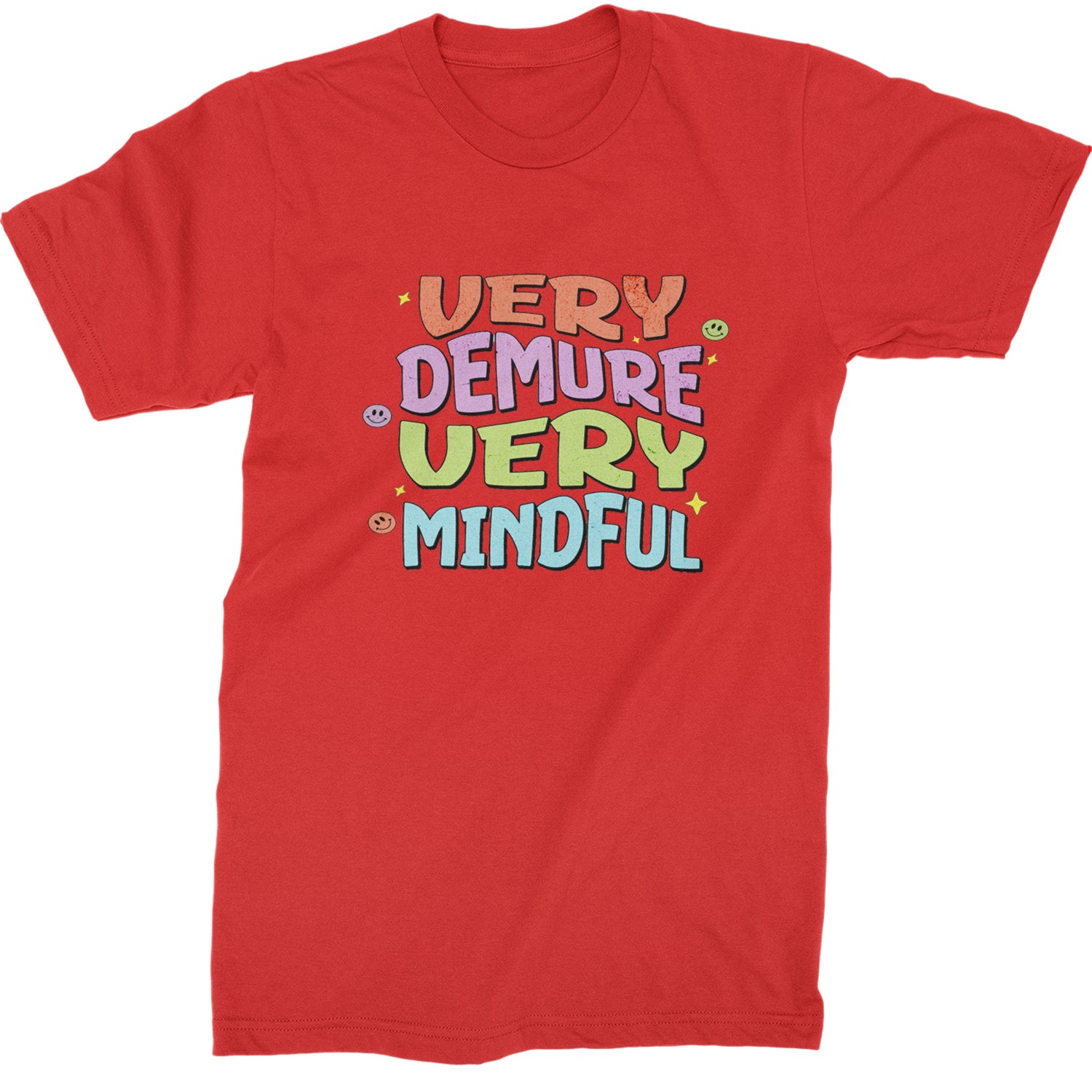 Very Demure, Very Mindful Mens T-shirt Red