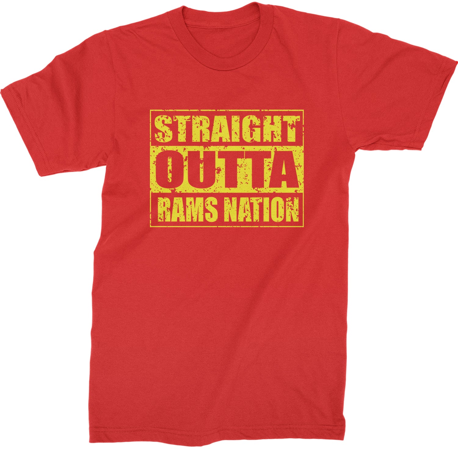 Straight Outta Rams Nation   Mens T-shirt Red