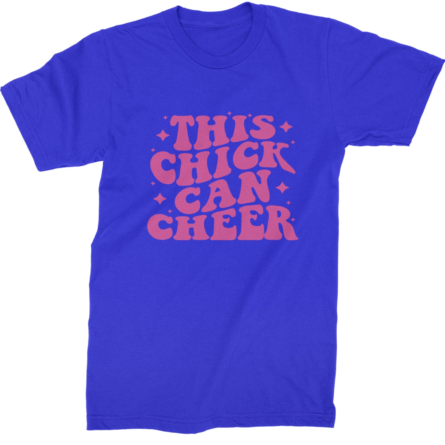 This Chick Can Cheer Mens T-shirt Royal Blue