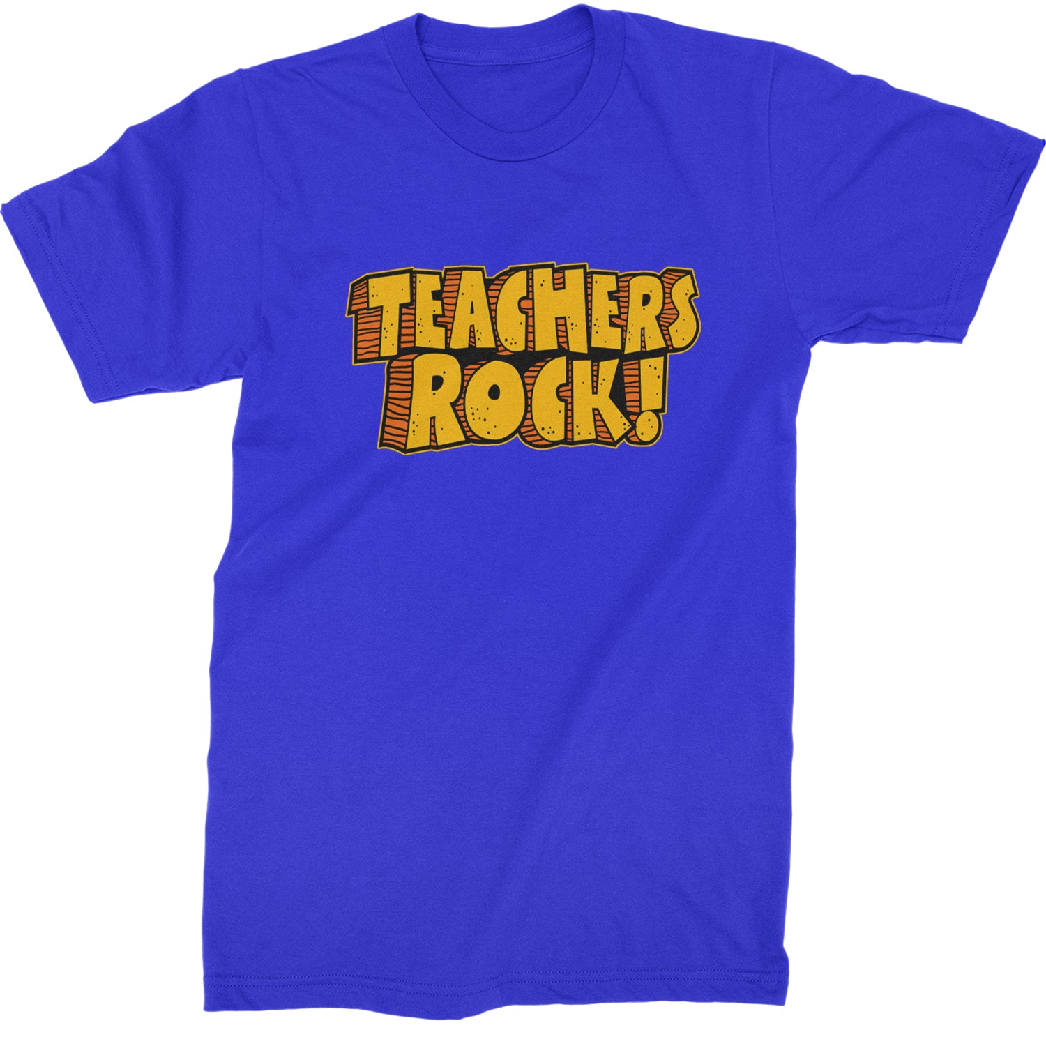 Teachers Rock Retro  Mens T-shirt Royal Blue