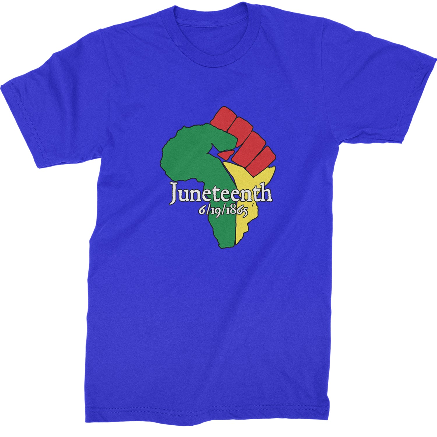 Juneteenth Raised Fist Africa Celebrate Emancipation Day  Mens T-shirt Royal Blue