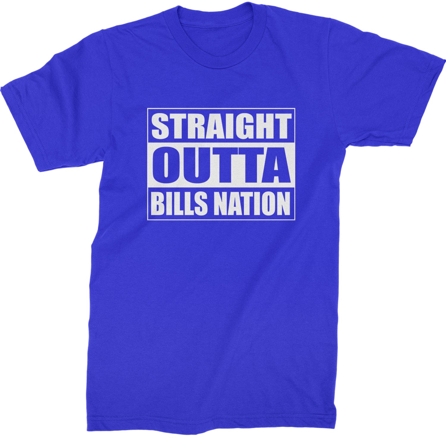 Straight Outta Bills Nation  Mens T-shirt Royal Blue