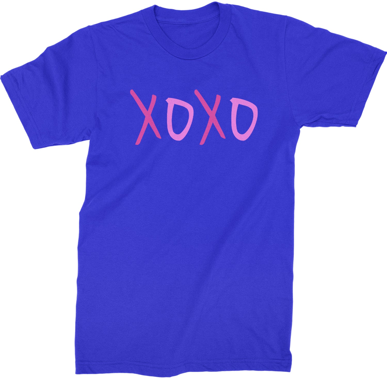 XOXO Pink Print  Mens T-shirt Royal Blue