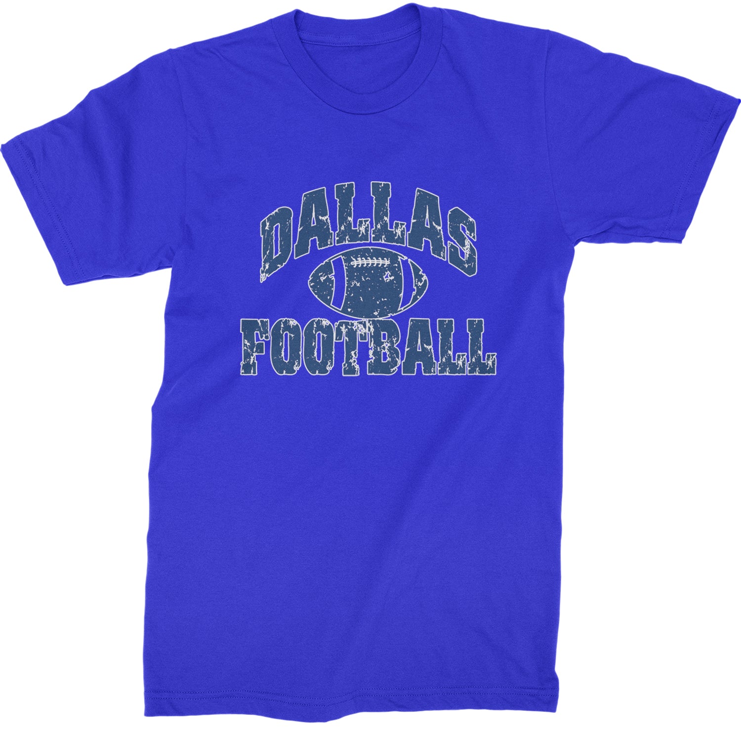 Dallas Distressed Football Mens T-shirt Royal Blue